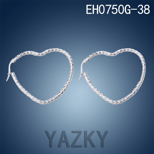 Twisted heart shape fashion stainless steel earring