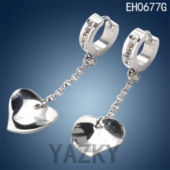 Fashion stainless steel earring with heart pendant