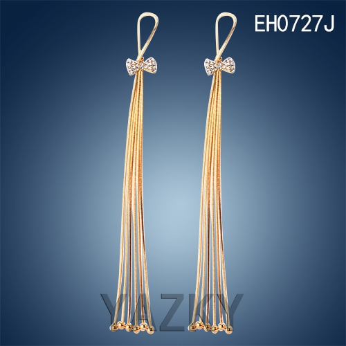 Fashion stainless steel earring with long tassels