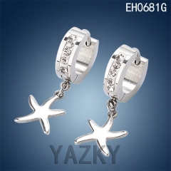 Fashion stainless steel earring with star pendant