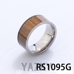 Brown color stainless steel round men's ring