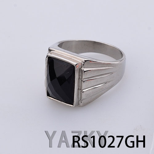 Stainless steel stone men's ring