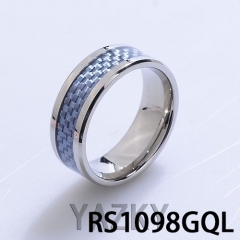 Blue round ring in stainless steel