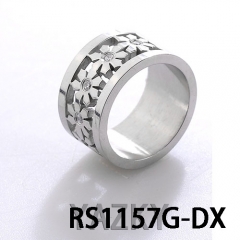 Flower round shape ring in stainless steel