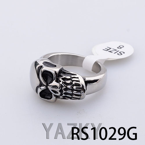 Skull ring stainless steel men's ring