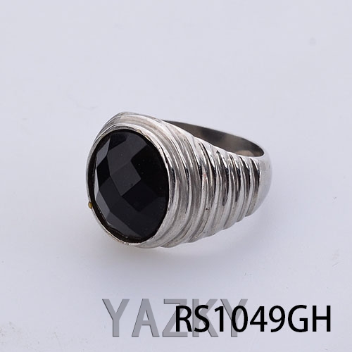 Enamel big enamel men's ring in stainless steel