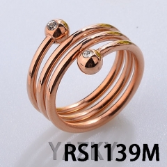 Rose gold plated four layers stainless steel ring
