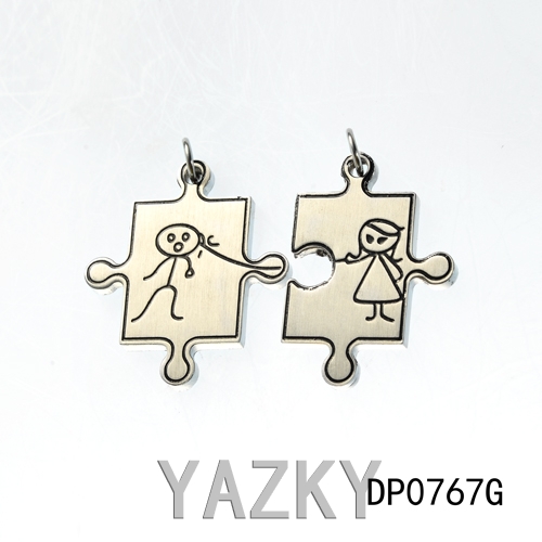 Stainless steel  puzzle shape pendant