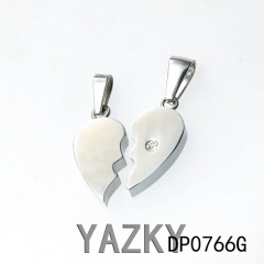 Stainless steel  couple heart shape pendants