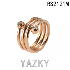 Round circle with ball gold plated shiny ring