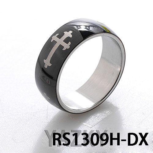 Cross engraving stainless steel rings