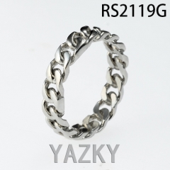 Chain braid stainless steel ring in high polish