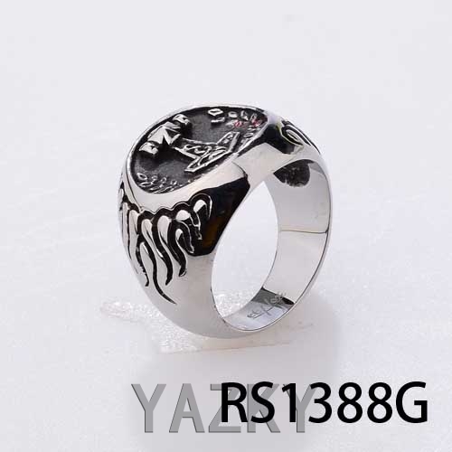 Stainless steel antique men's ring