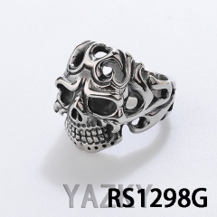 Stainless steel skull men's ring