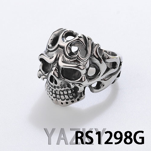 Stainless steel skull men's ring