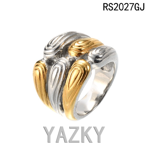 Trible ring in three color stainless steel ring