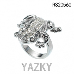 Frog stainless steel ring with AAA zircon