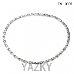 Braided pattern Titanium necklace collar