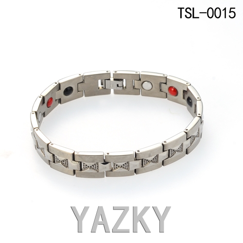 Titanium bracelet for man with ion stones