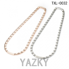 Elegant design Titanium necklace with zircons