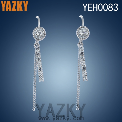 S925 silver earring full zircon 2017 new design chandelier earring