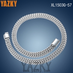 High polishing stainless steel double row men's necklace