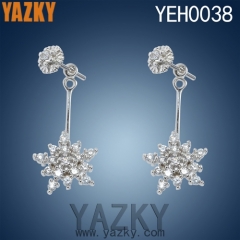 S925 silver earring in new design and CNC setting stones for girls