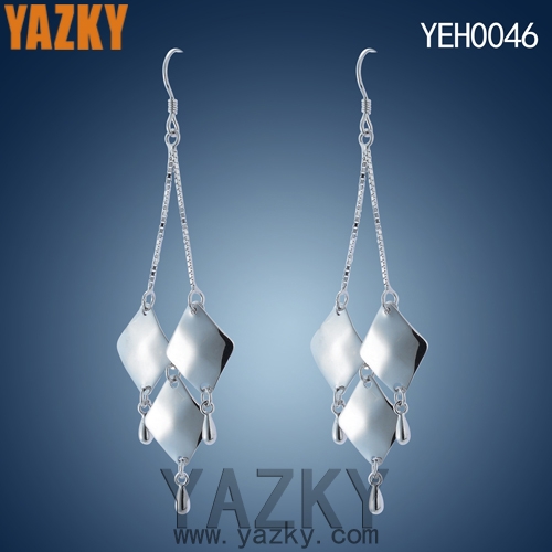 S925 silver earring new design three triangle dangling earring