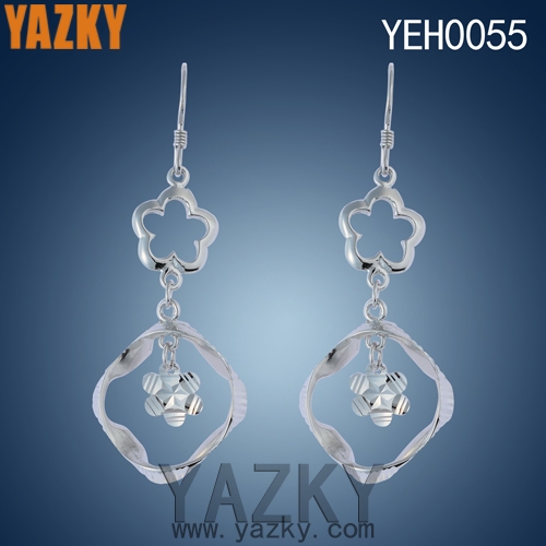 S925 silver earring flowers big silver earring