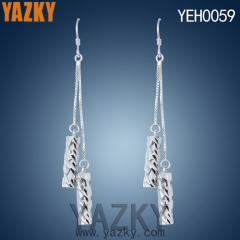S925 silver earring double bar dangling earring