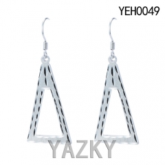 S925 silver earring big triangle dangling earring