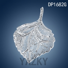 Stainless steel hollow leaf pendant