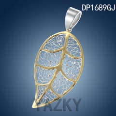 Stainless steel hollow leaf pendant