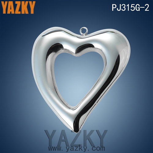 Hollow small heart shape engravable stainless steel charm pendant