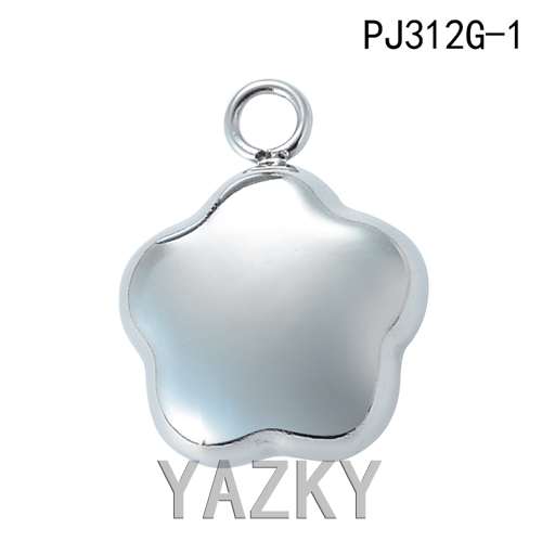 Flower shape stainless steel charm pendant