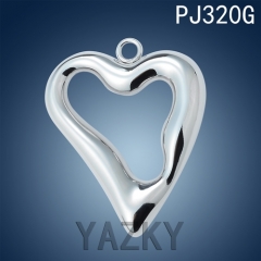 Stainless steel heart shape bracelet and necklace pendant