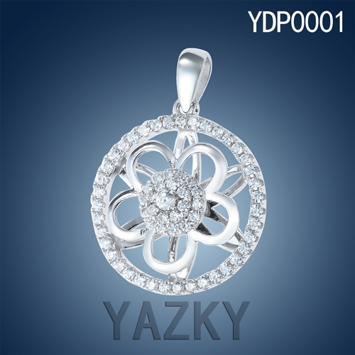 Newest designs 930 silver flower fan style pendant