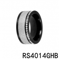 hot sale matte stainless steel ring with zircons wholesale jewelry