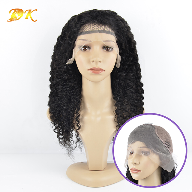 Jerry Kinky Curly Half lace frontal Wig 100% human virgin hair