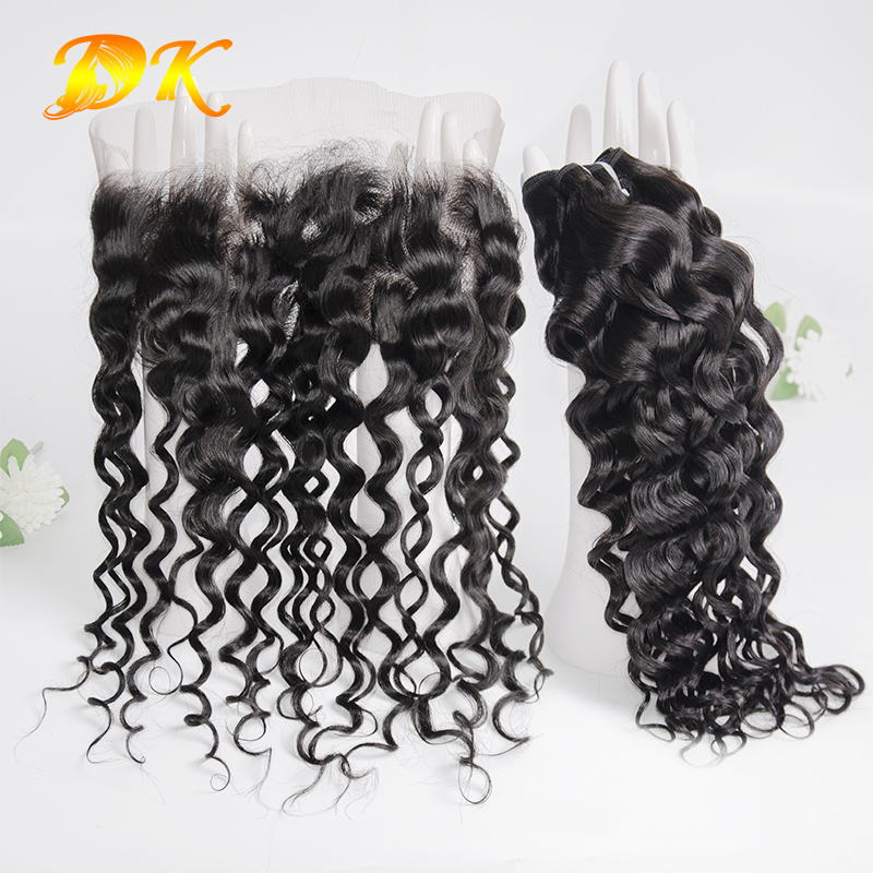 Italian Curly Bundle deals with Frontal 13x4 13x6 Deluxe Virgin Hair