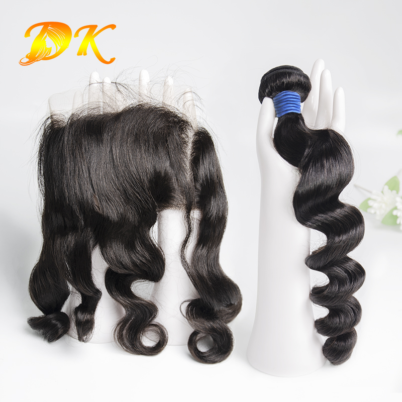 Loose Wave Bundle deals with Frontal 13x4 13x6 Deluxe Virgin Hair