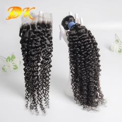 Afro Kinky Curly Transparent HD 4x4 5x5 6x6 Lace Closure With Bundles Deal Deluxe Human Virgin Hair