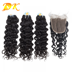 Italian Curly Hair Weaves With HD Transparent Lace Closure Plus Virgin Human Hair