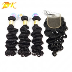 Big Curly Hair Weaves With HD Transparent Lace Closure Plus Virgin Human Hair