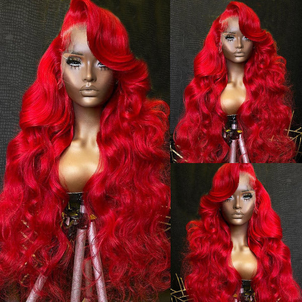Red Lace Front Wigs Straight Body Wave Wig 13x4 Lace Frontal Wigs Transparent Lace Wigs