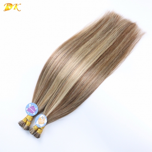 100% Virgin Human Hair P4/27# Highlight Color Keratin Stick I Tip Extension 100% Virgin Human Hair P4/27# Highlight Color Keratin Stick I Tip Extension