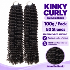 Kinky Curly Crochet Human Hair for Natural Boho Braids Miracle Knots Ready Time-Saving Pre-Separated
