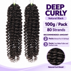 Deep Curly Crochet Human Hair Light Weight Micro Twists Pre Separated for Easy Styling