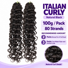 Italian Curly Lightweight Full & Soft Pre Looped Miracle Knots Crochet Human Hair Extensions