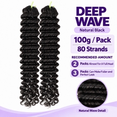 Deep Wave Pre-Separated Feather Crochet Human Hair for Miracle Knots Boho Braids